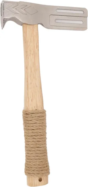 Wood Handle Magnet Roofing Hatchet, Magnetic Faced Roofing Hatchet with Hemp Rope, Anti Slip Handle, Built in Utility Knife Nail Claw