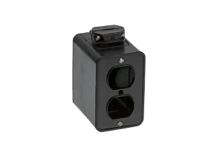 Woodhead 3000BLK Super-Safeway Multiple Outlet Box - Black, Double Sided Mounting Box with Standard Depth, C-Clamp, Duplex Cover Plates