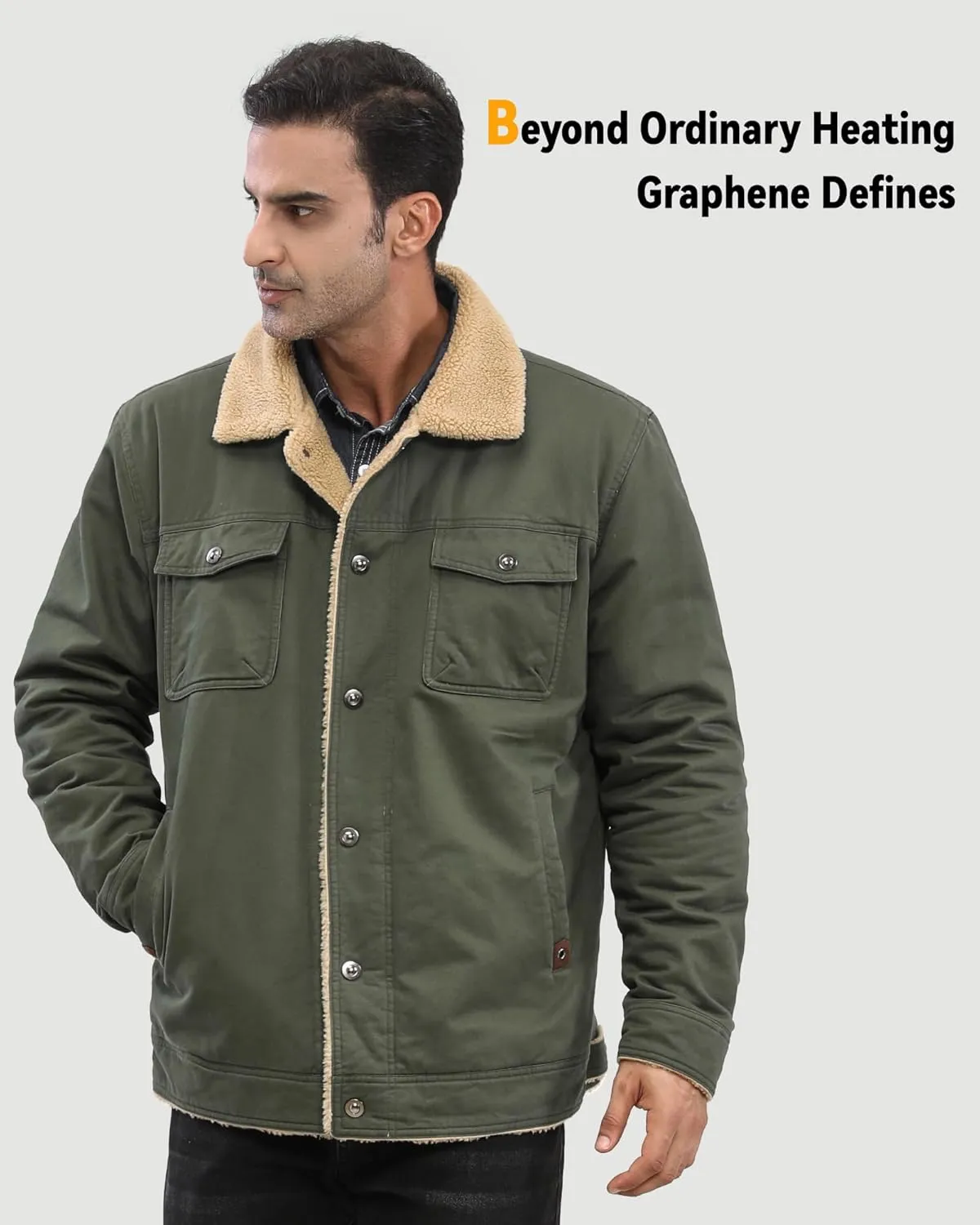 Wulcea Graphene Heated Jacket for Men 12V Fast Charge 18400mAh Large Capacity