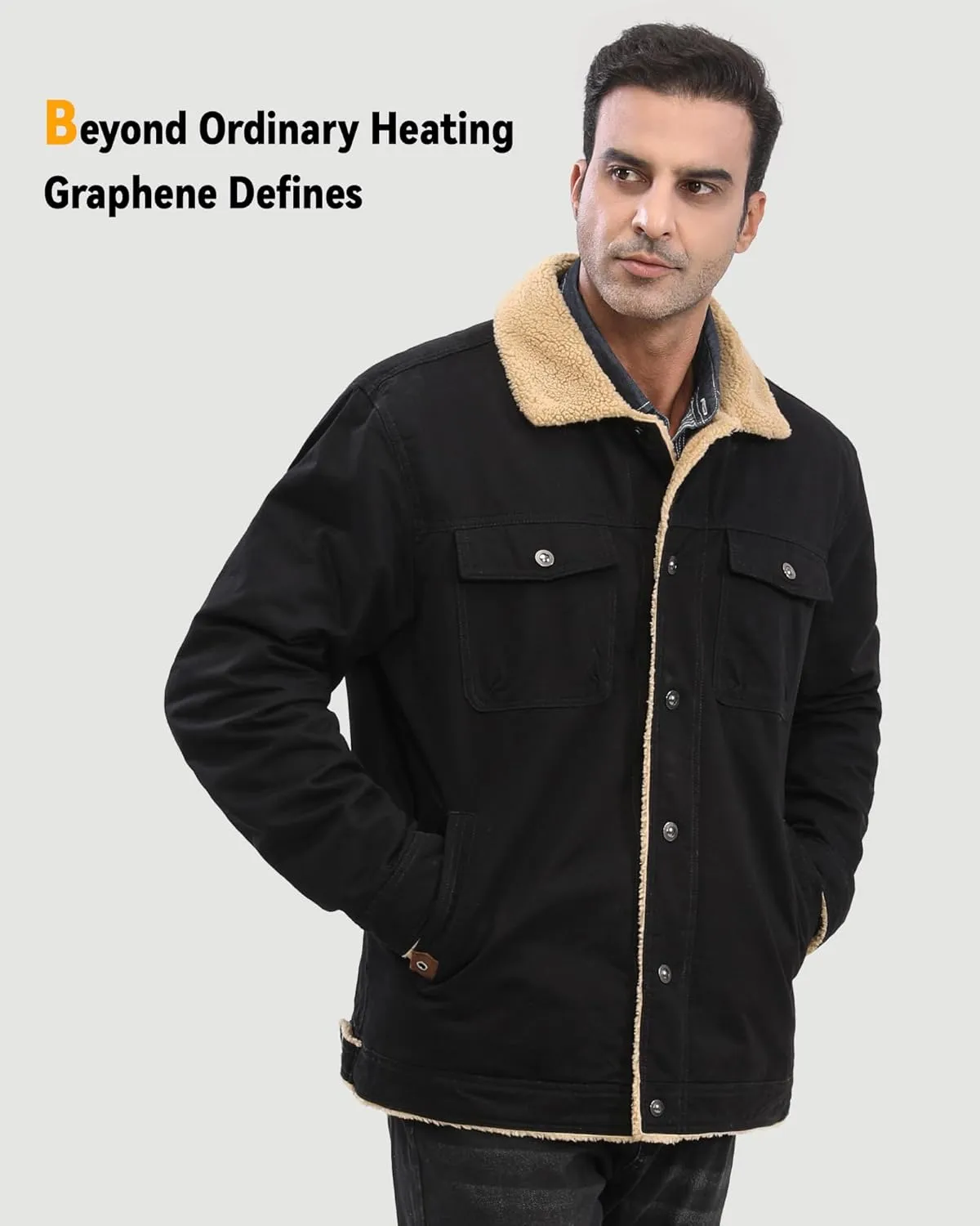 Wulcea Graphene Heated Jacket for Men 12V Fast Charge 18400mAh Large Capacity