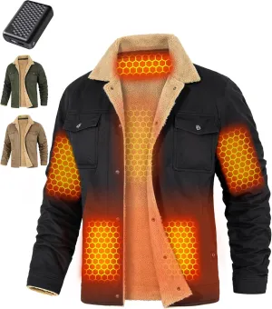 Wulcea Graphene Heated Jacket for Men 12V Fast Charge 18400mAh Large Capacity