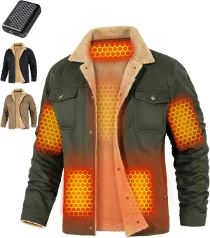 Wulcea Graphene Heated Jacket for Men 12V Fast Charge 18400mAh Large Capacity