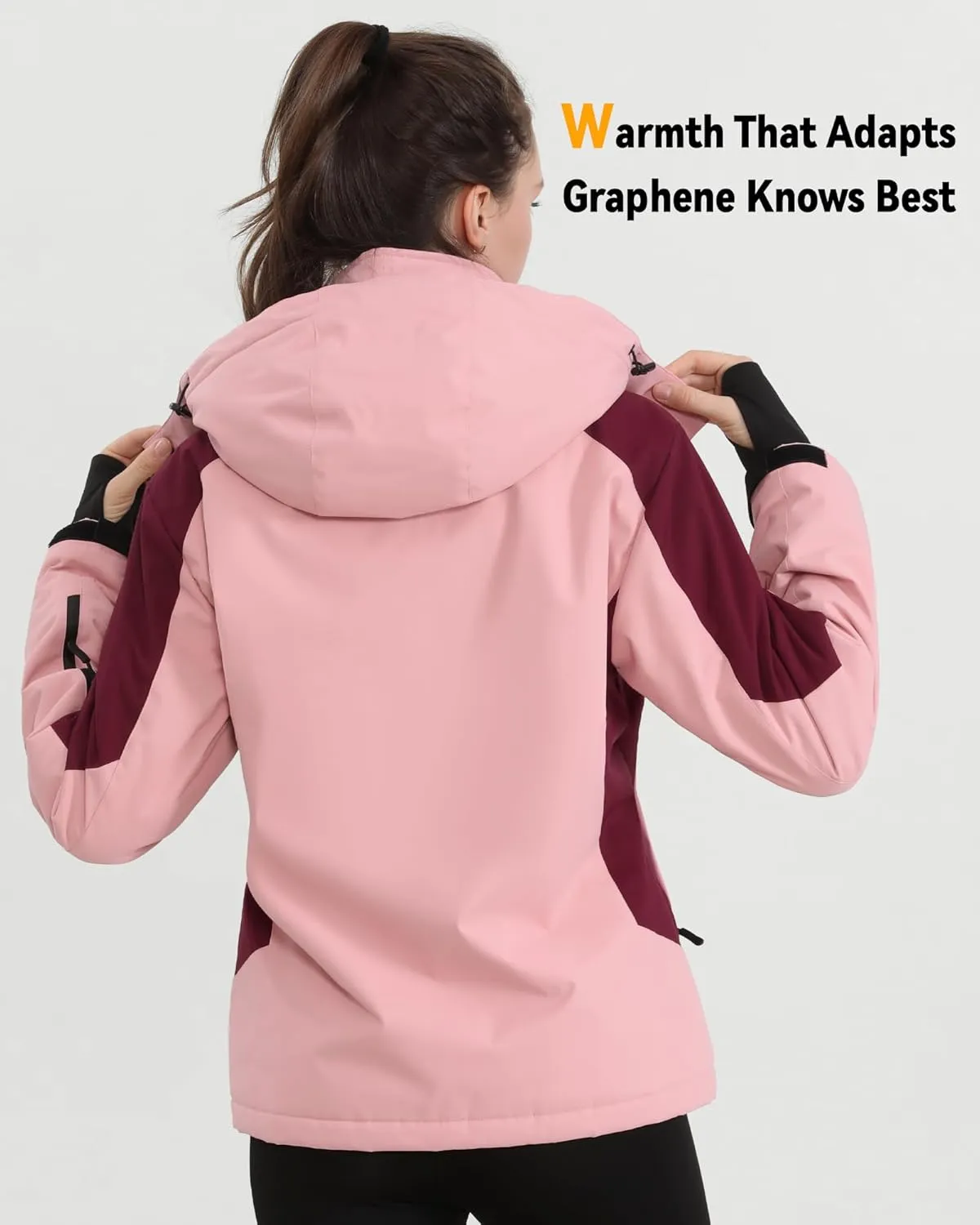 Wulcea Graphene Heated Jacket For Women 12V 18400mAh Fast Charge With Large Capacity
