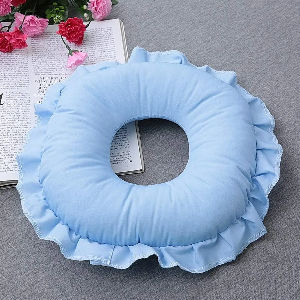 xuuyuu Soft Face Rest Pillow, Polyester Face Support Relax Pillow Beauty SPA Salon Massage Hollowed Pillow Travel Nap Relaxation Rest Cushion for Massage Table Travel Home Use(Blue)