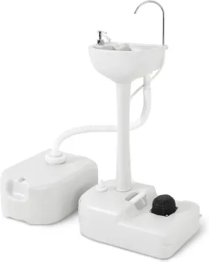 YITAHOME Portable Sink Camping Hand Washing Station, 17 L Wash Basin Stand with 24L Recovery Tank, Rolling Wheels, Soap Dispenser, Towel Holder, for Garden, Outdoor, Travel, Boat, Gather, Worksite
