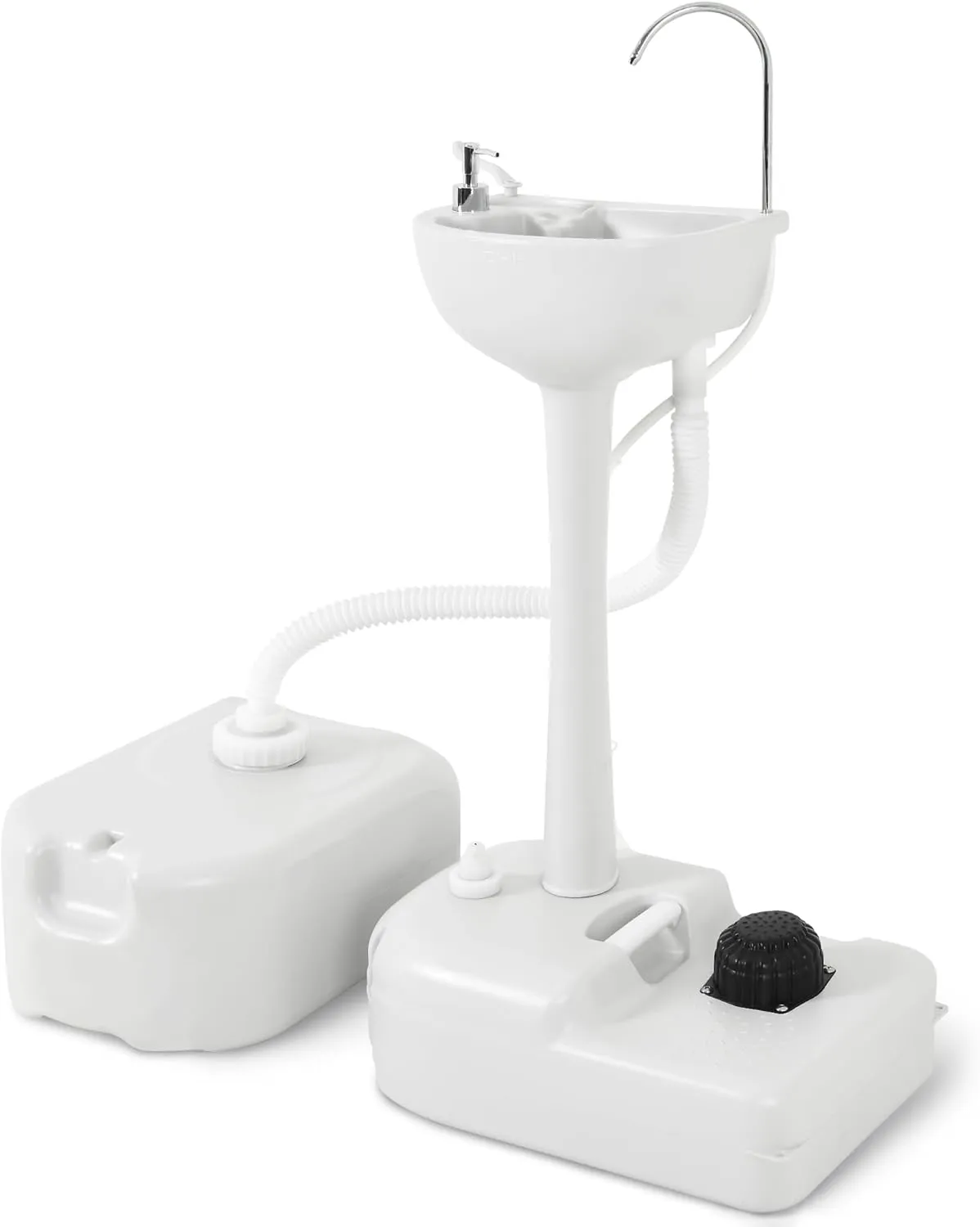 YITAHOME Portable Sink Camping Hand Washing Station, 17 L Wash Basin Stand with 24L Recovery Tank, Rolling Wheels, Soap Dispenser, Towel Holder, for Garden, Outdoor, Travel, Boat, Gather, Worksite