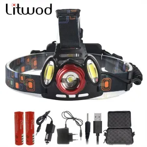 Z40 8000 lumen pwerful led flashlight 18650 battery head flashlight head XM-L t6 LED Headlamp hunting fishing light  head Lamp