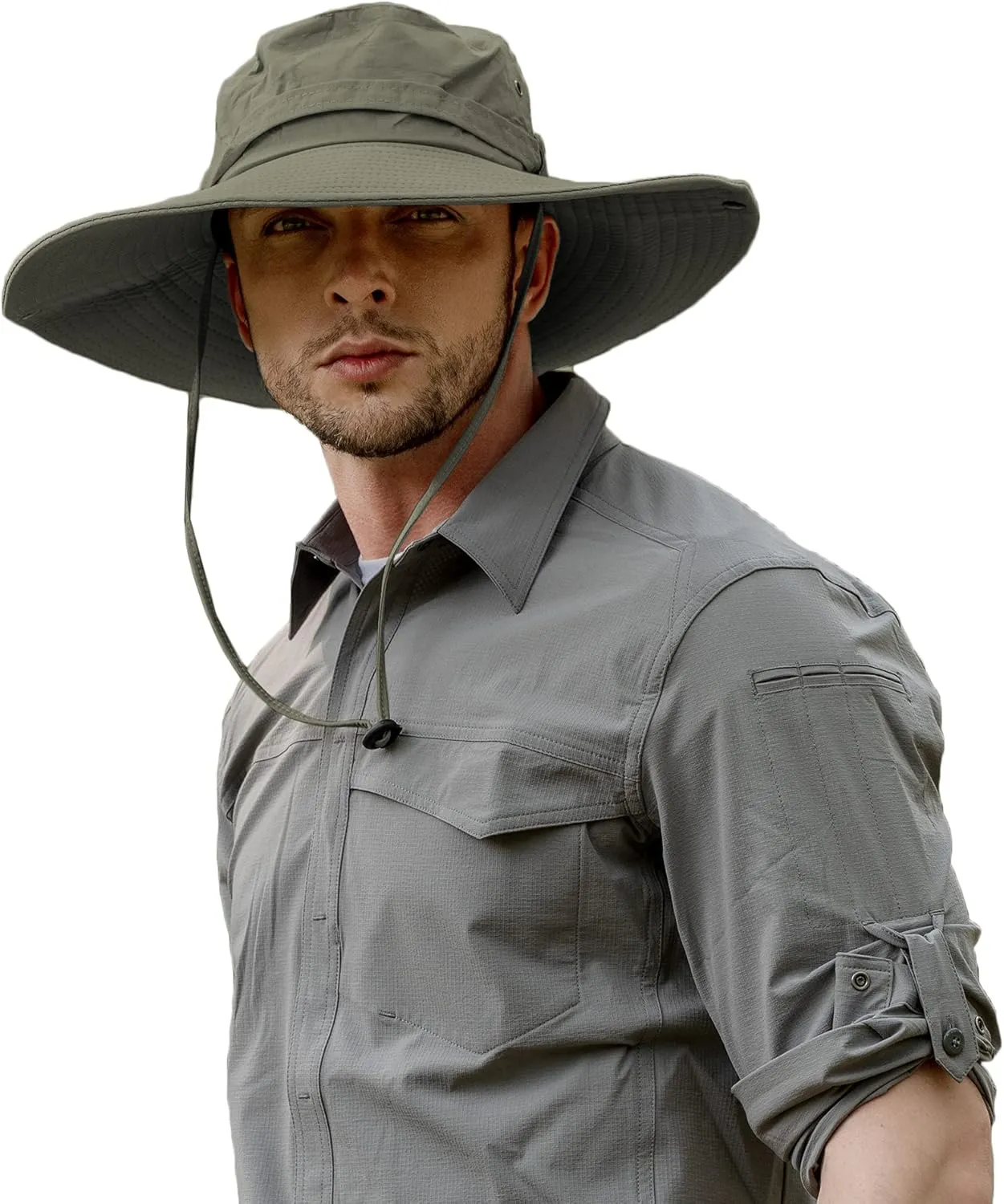 ZLYC Outdoor Extra Wide Brim Sun Hat for Men and Women Waterproof Bucket Boonie Hat