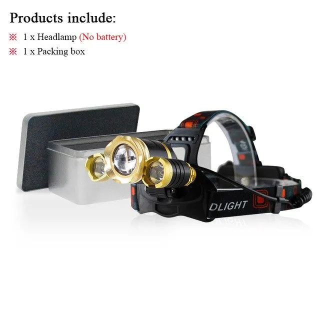 zoom hoofdlamp led headlamp xml 3t6 flashlight head lamp waterproof headlight 18650charger Battery head torch bike camping light